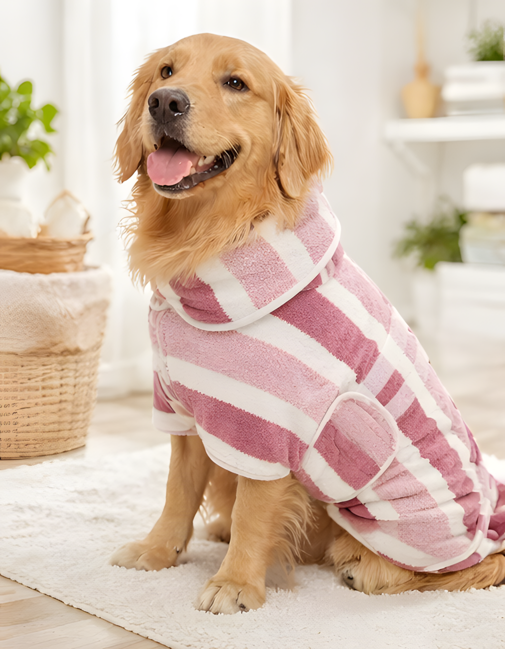 floravyne™ — Quick-Dry Dog Bathrobe Towel-WH