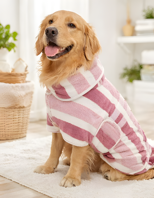 floravyne™ — Quick-Dry Dog Bathrobe Towel-WH