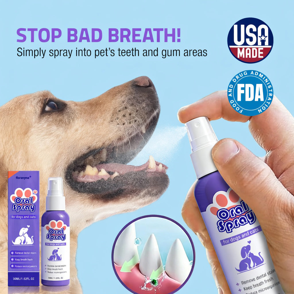 floravyne® Pet Oral Spray ✅ Freshen Breath, Remove Tartar & Promote gum regeneration, stabilize teeth 🦷-YH