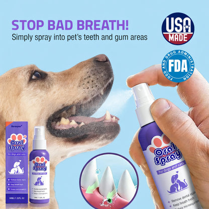 floravyne® Pet Oral Spray ✅ Freshen Breath, Remove Tartar & Promote gum regeneration, stabilize teeth 🦷-YH